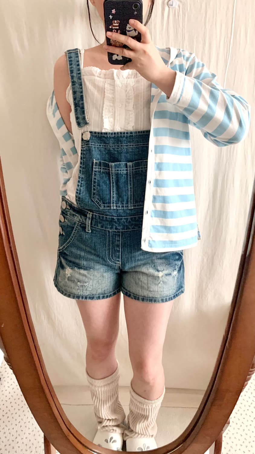 하늘 스트라이프 후드 가디건 상품이미지7