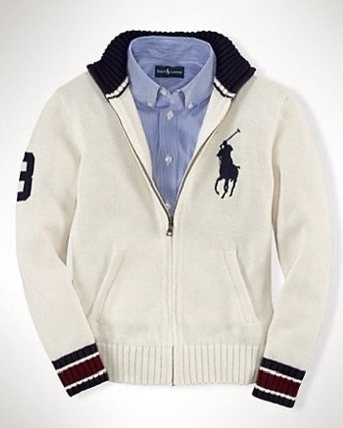 폴로 랄프 로렌 빅포니 니트 집업 XL 18-20 상품이미지1