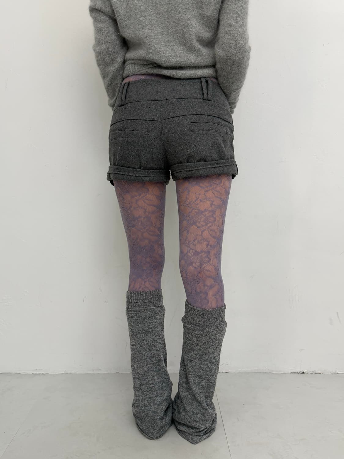 그레이 니트 핀턱 반바지  상품이미지2