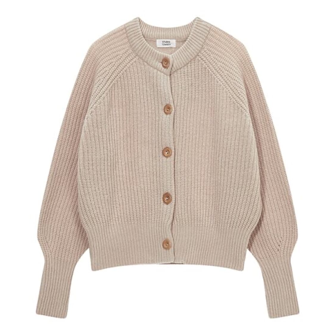 스튜디오톰보이 와플 버튼 오버핏 울 가디건 니트 F 상품이미지4