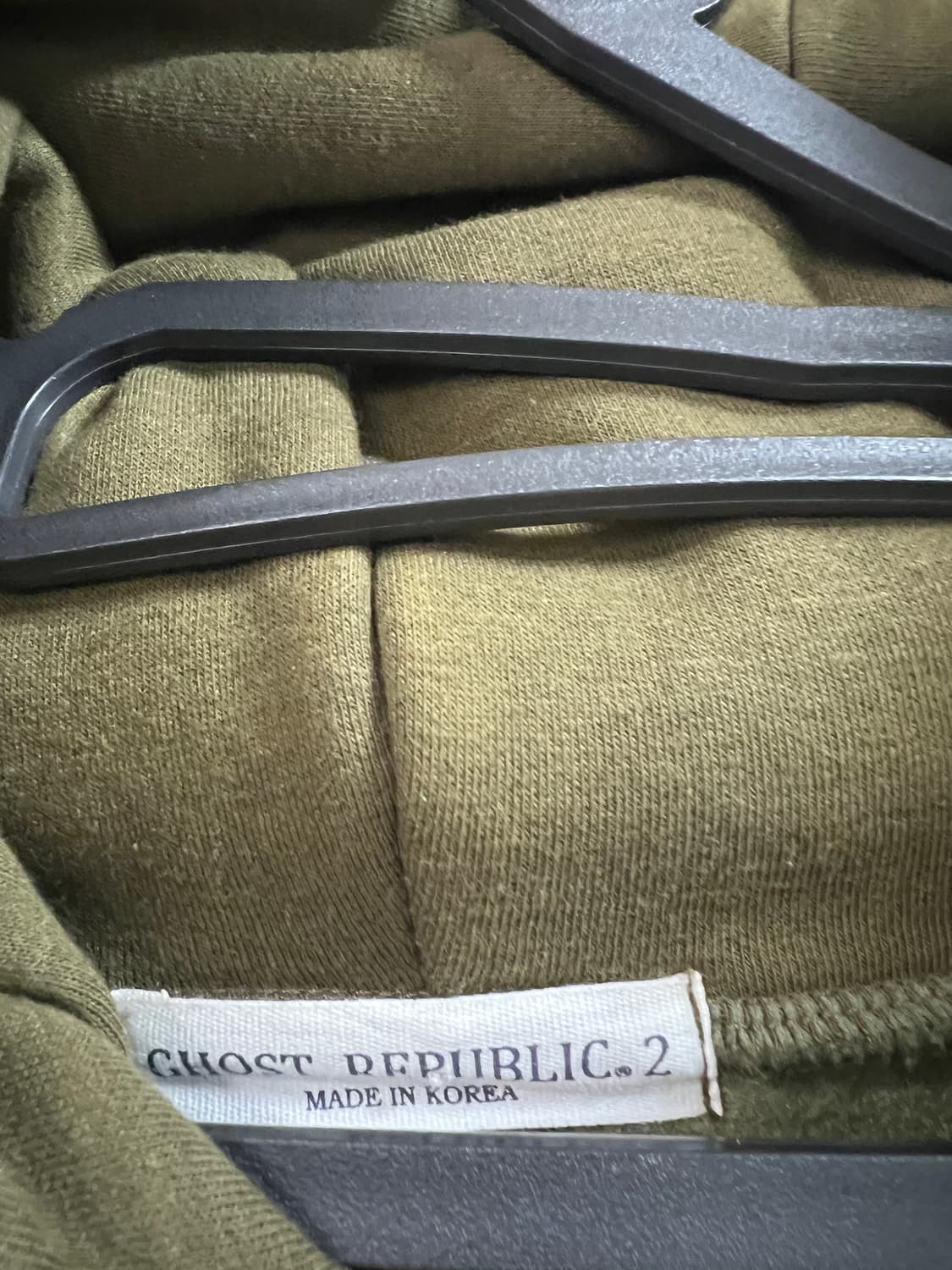 [2XL] 고스트 리퍼블릭 기모 후드티 카키 상품이미지2