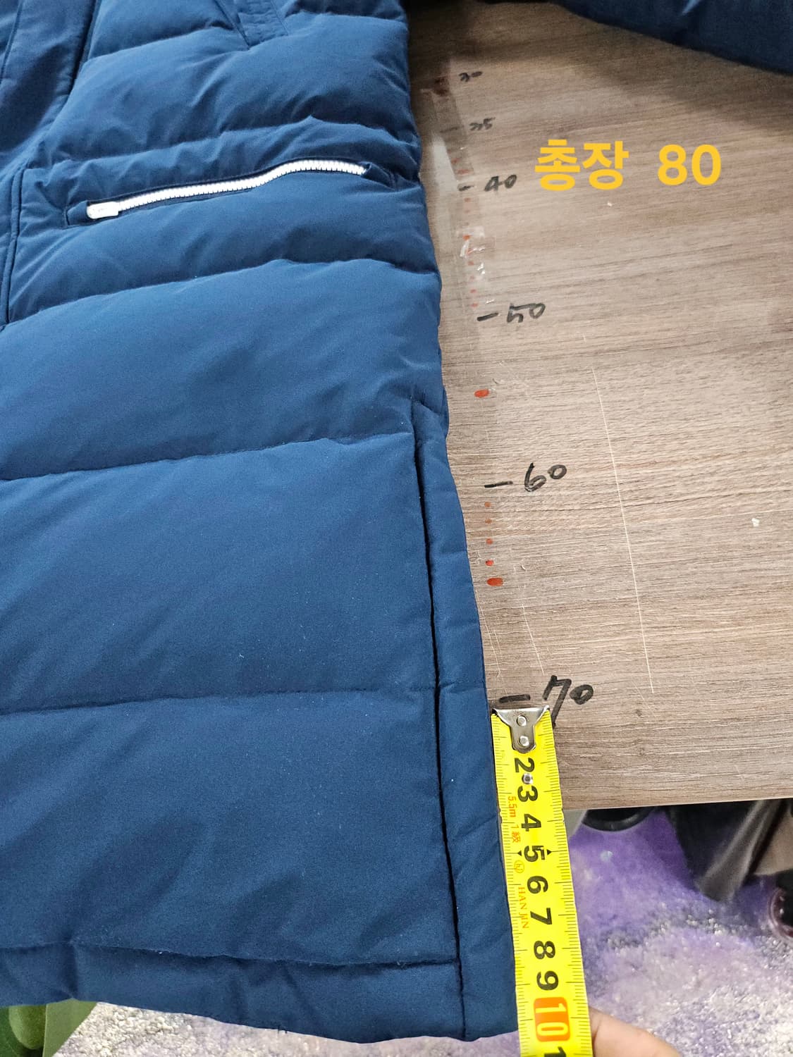 아디다스 삼선 롱패딩 네이비 덕다운 키즈150 . 여성 55 상품이미지6