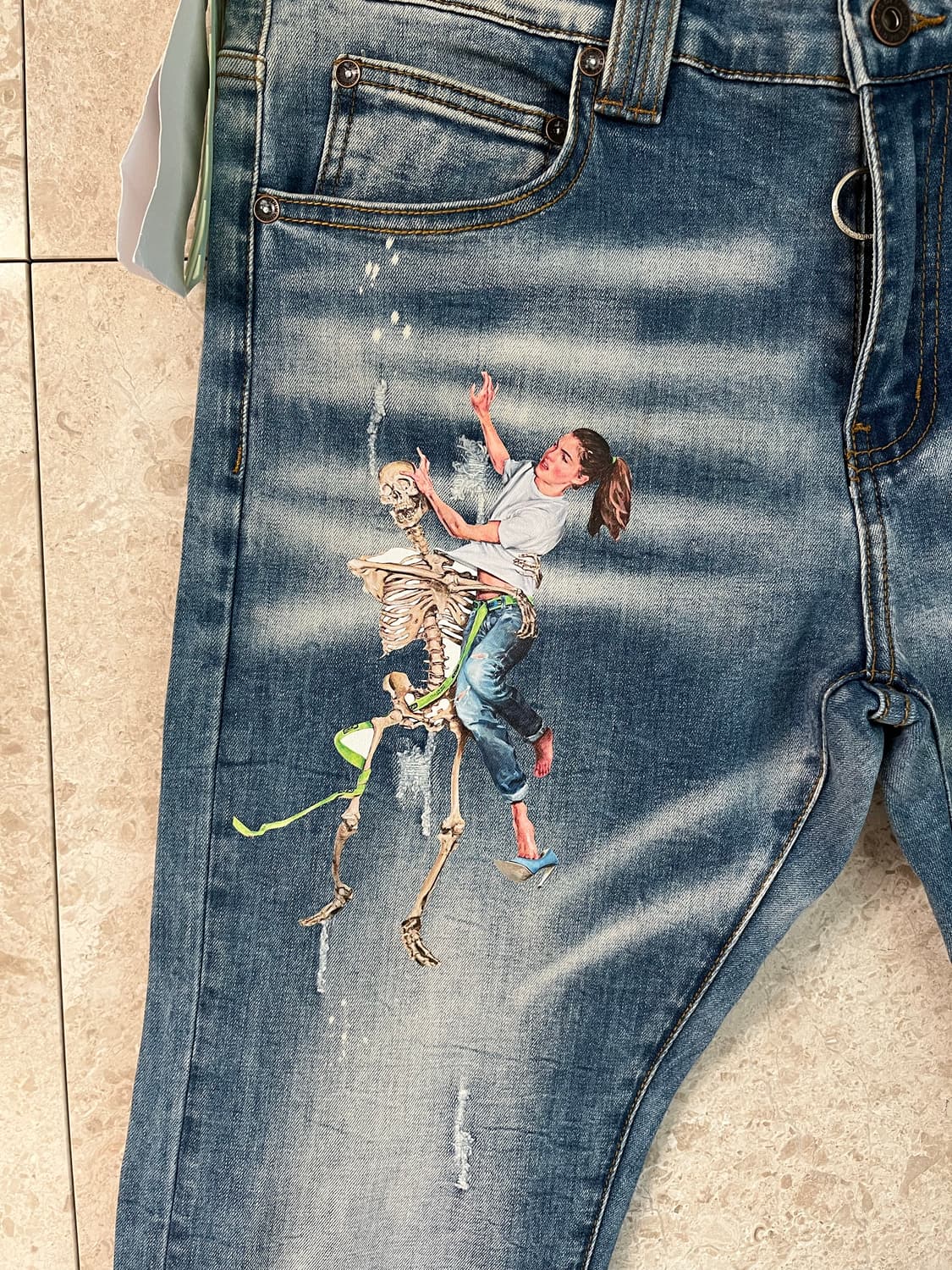 Off-White 프린팅 데님 청바지 34 정품 상품이미지2