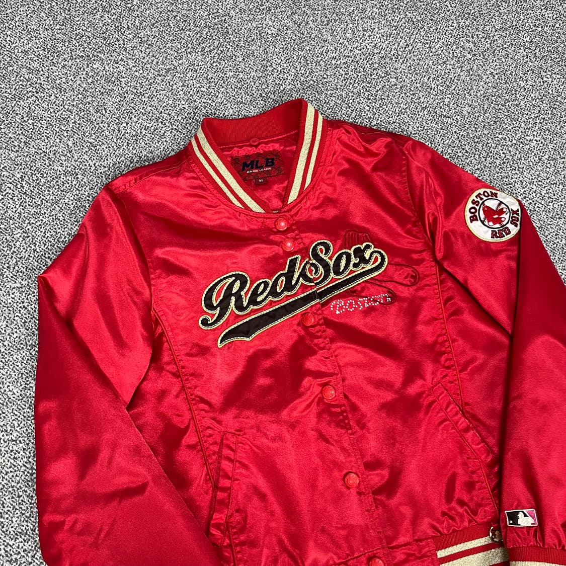 <MLB 광택 워싱 크롭 비즈 자켓> No.1384 상품이미지4