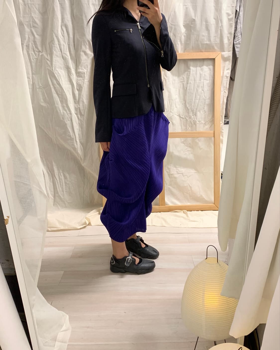 violet sculptural pleated skirt  상품이미지2