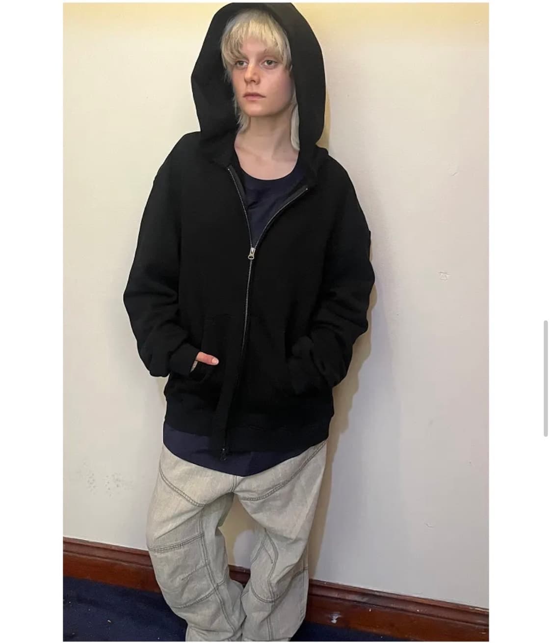 니들 ertr 후드집업 블랙 M  상품이미지1