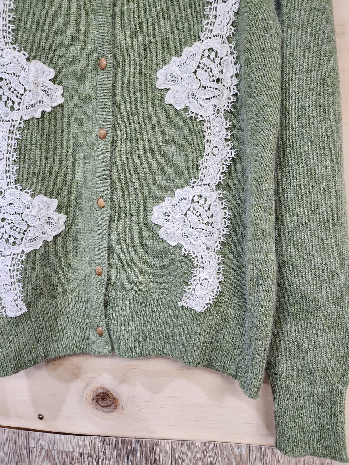 525) 빈티지 레이스 장식 가디건 상품이미지4