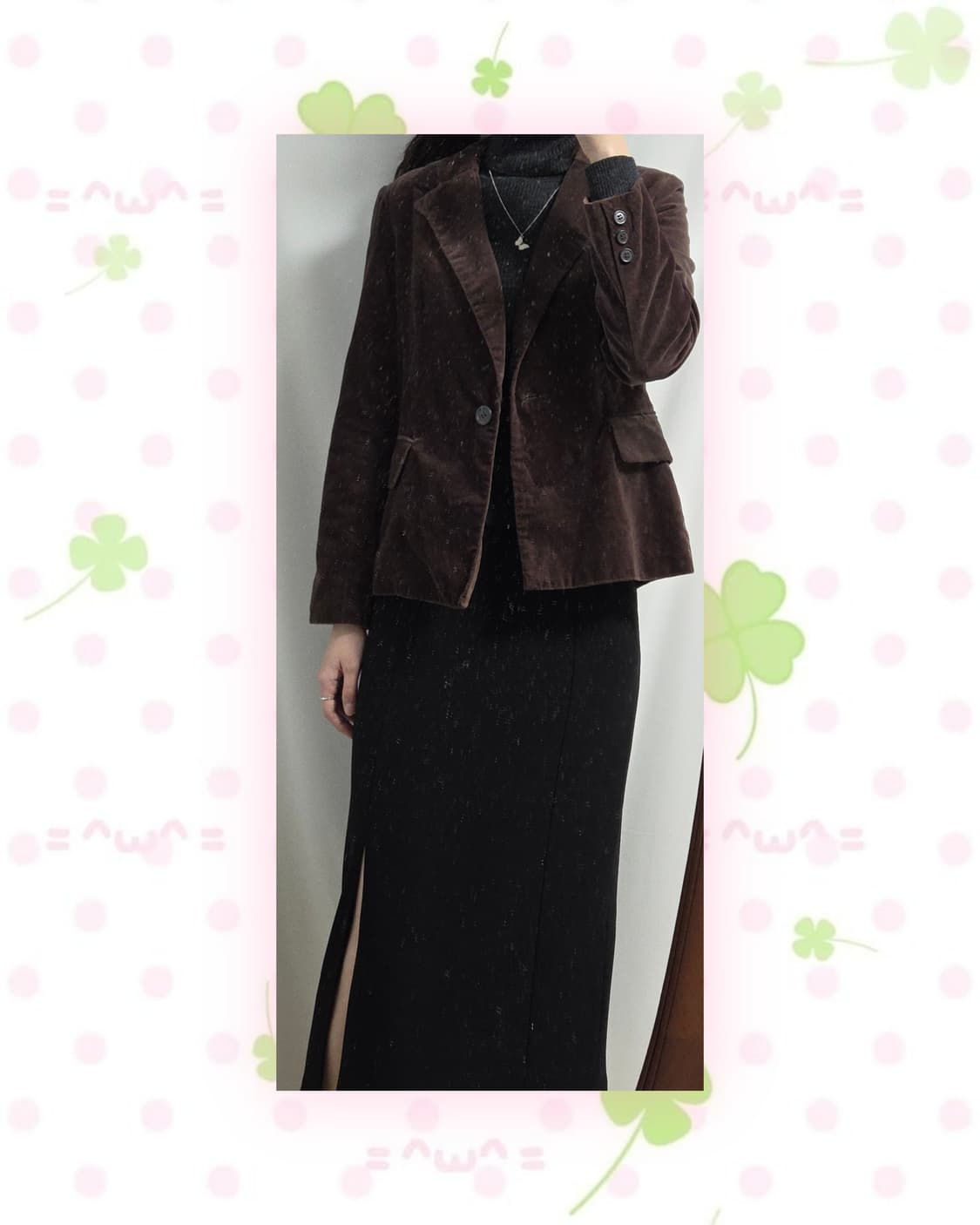 초코색 면 자켓 상품이미지4