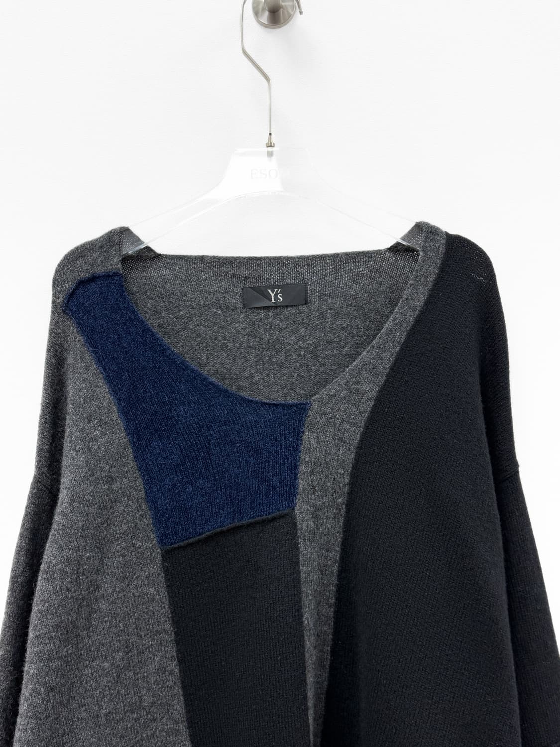 Y's 요지 야마모토 컬러 블록 비대칭 울 니트 튜닉 상품이미지2
