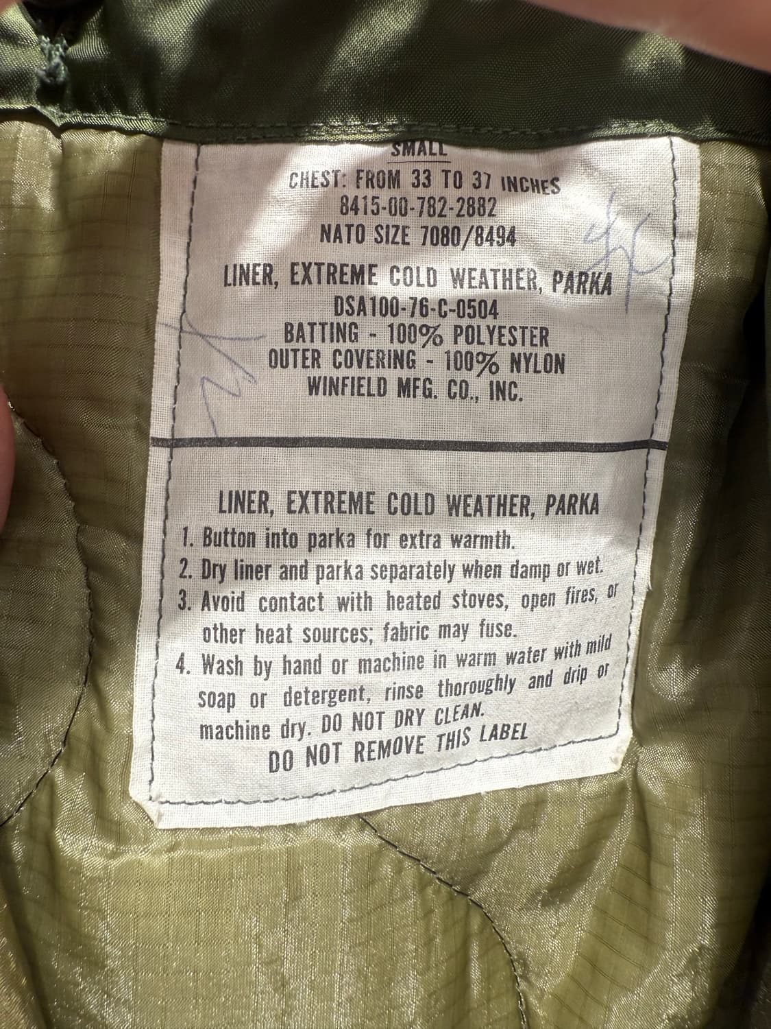 m65피쉬테일 개파카 og 스몰 a급상태 판매 상품이미지6