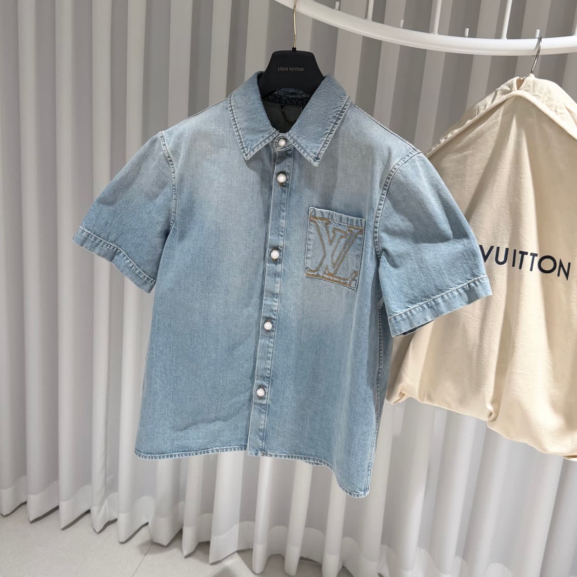 (S-/XL) / 신상 루이비통 쇼트 슬리브드 데님 반팔셔츠 자켓 상품이미지2