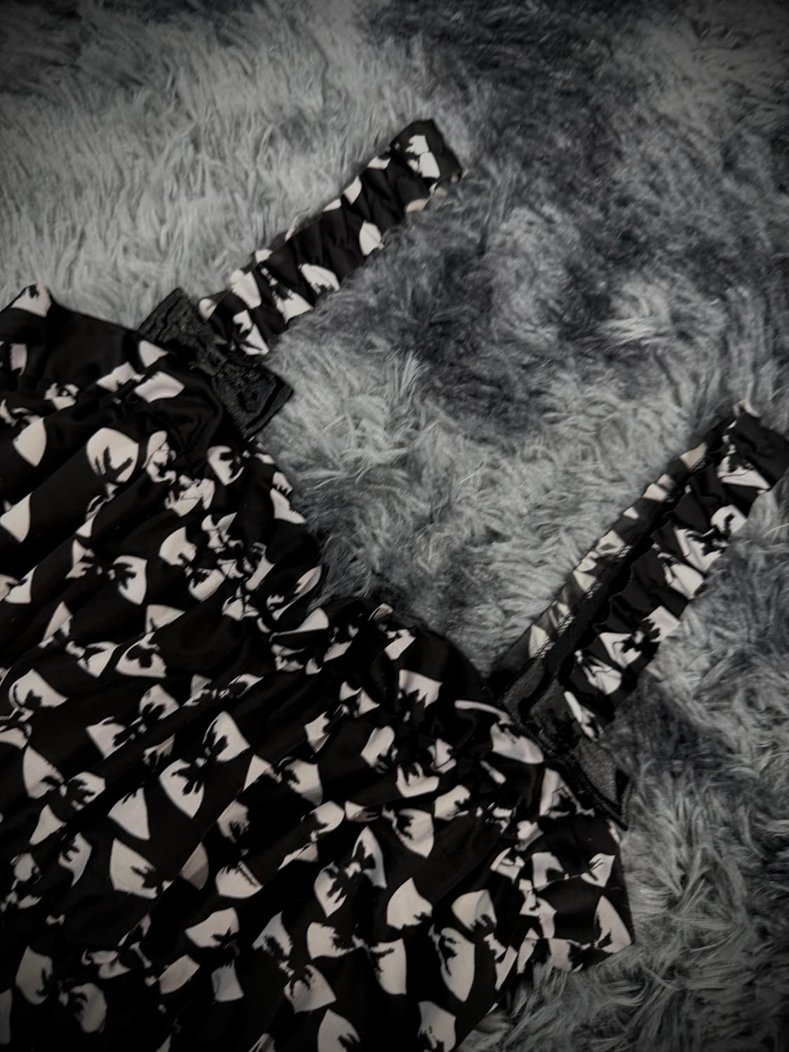 블랙 리본 패턴 캉캉 슬리브리스 상품이미지3