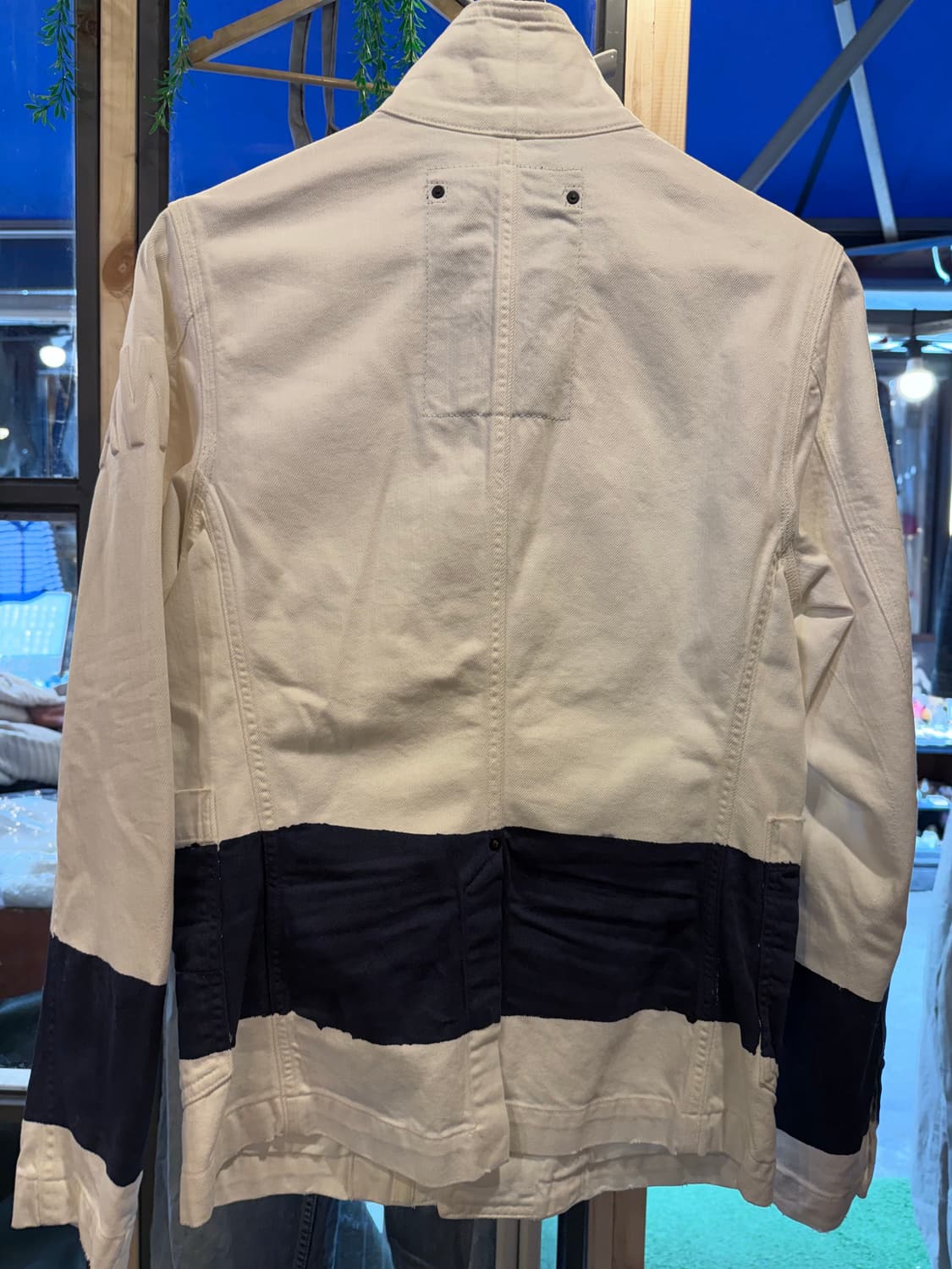 지스타 로우 화이트 배색 데님자켓 상품이미지4