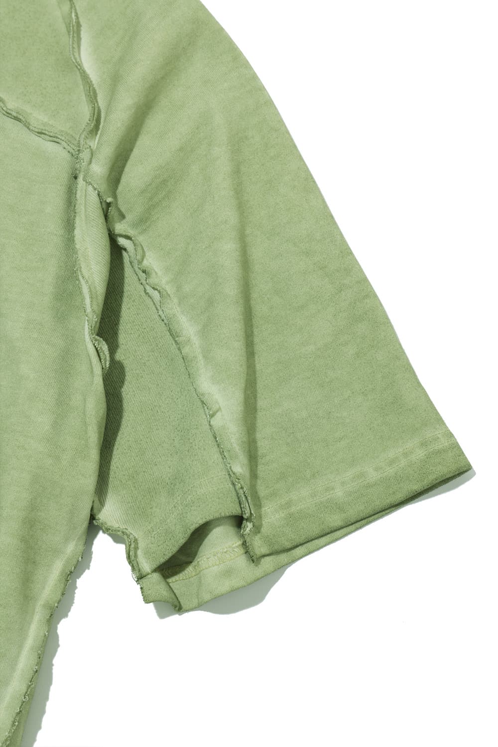 Icyto raw edged cut t-shirt light green 상품이미지9