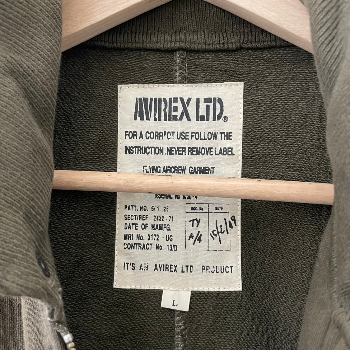 아비렉스 카키 복각 블루종 상품이미지9