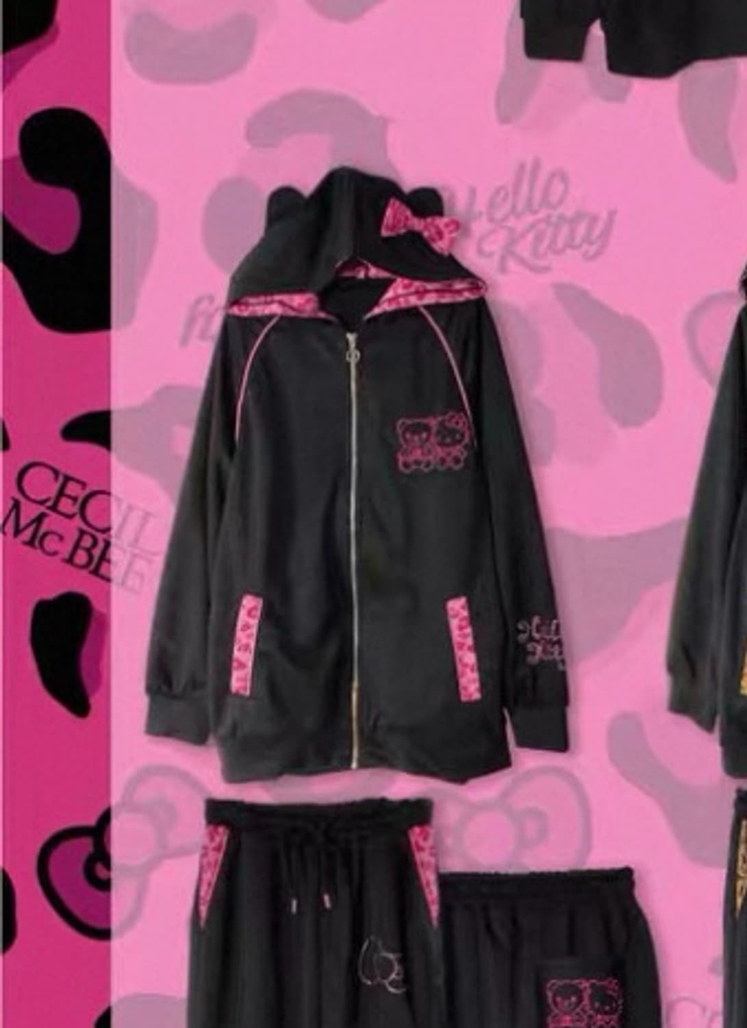 헬로키티 세실맥비 트레이닝 셋업 후집 호피 갸루 상품이미지2