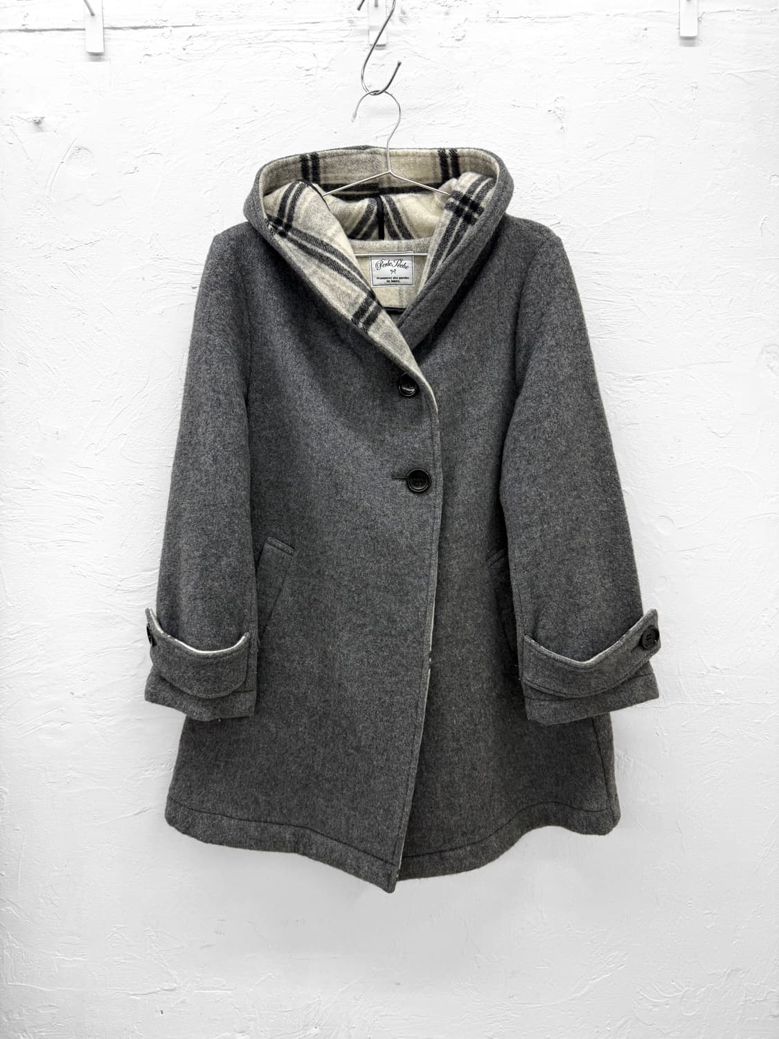 perle peche 후드 울 코트 상품이미지1