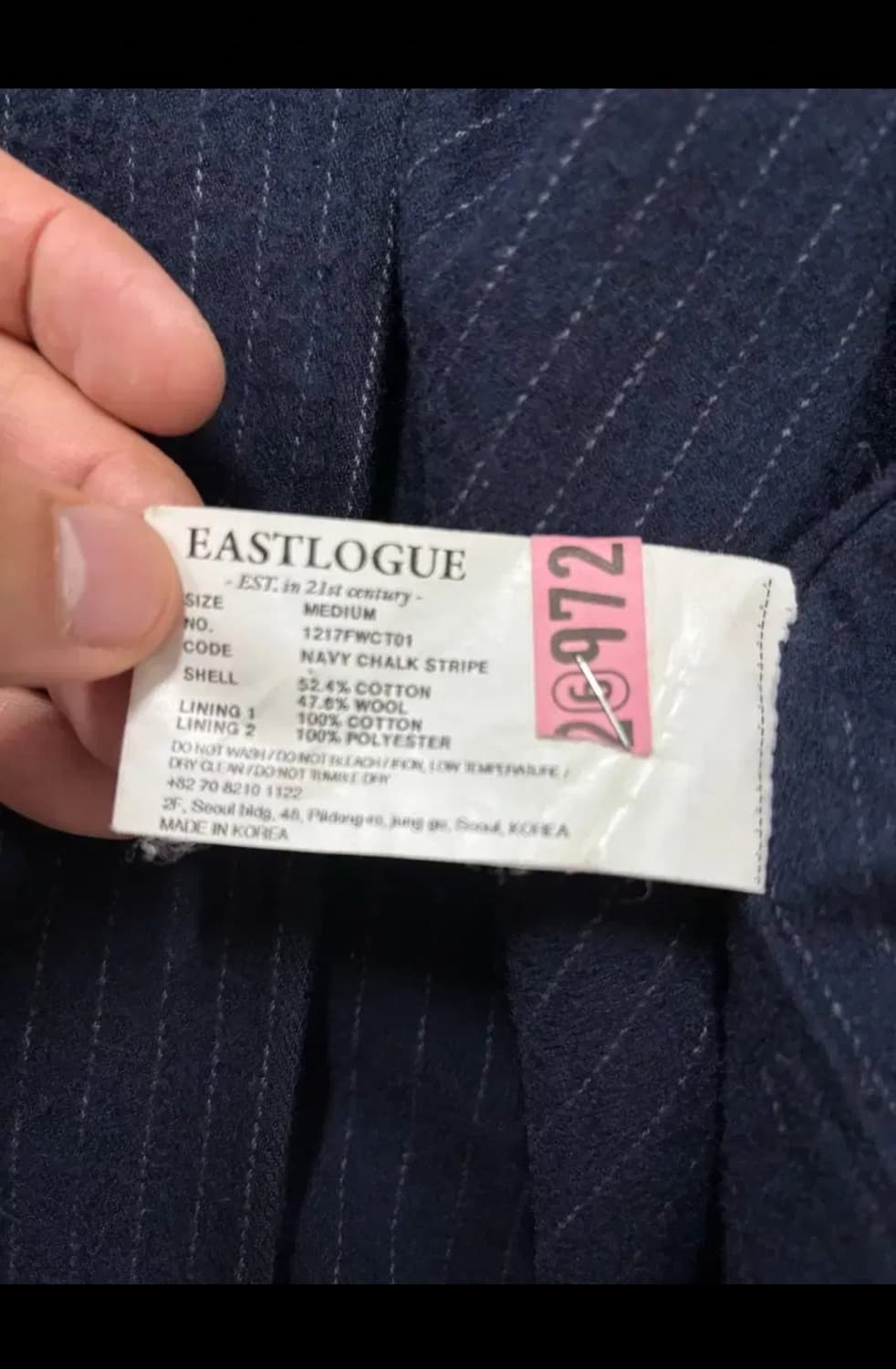 이스트로그 핀초크 네이비 m65 피시테일파카 M~L 상품이미지6