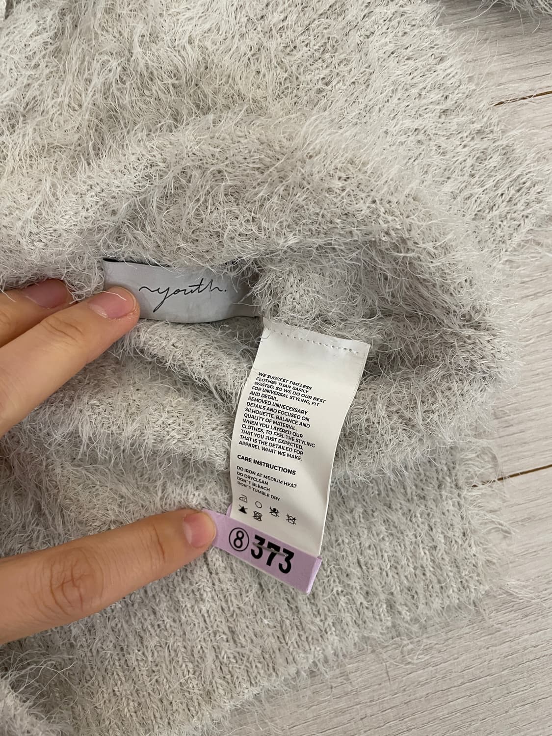 유스 스쿱 넥 니트 가디건 라이트 그레이 S 상품이미지4