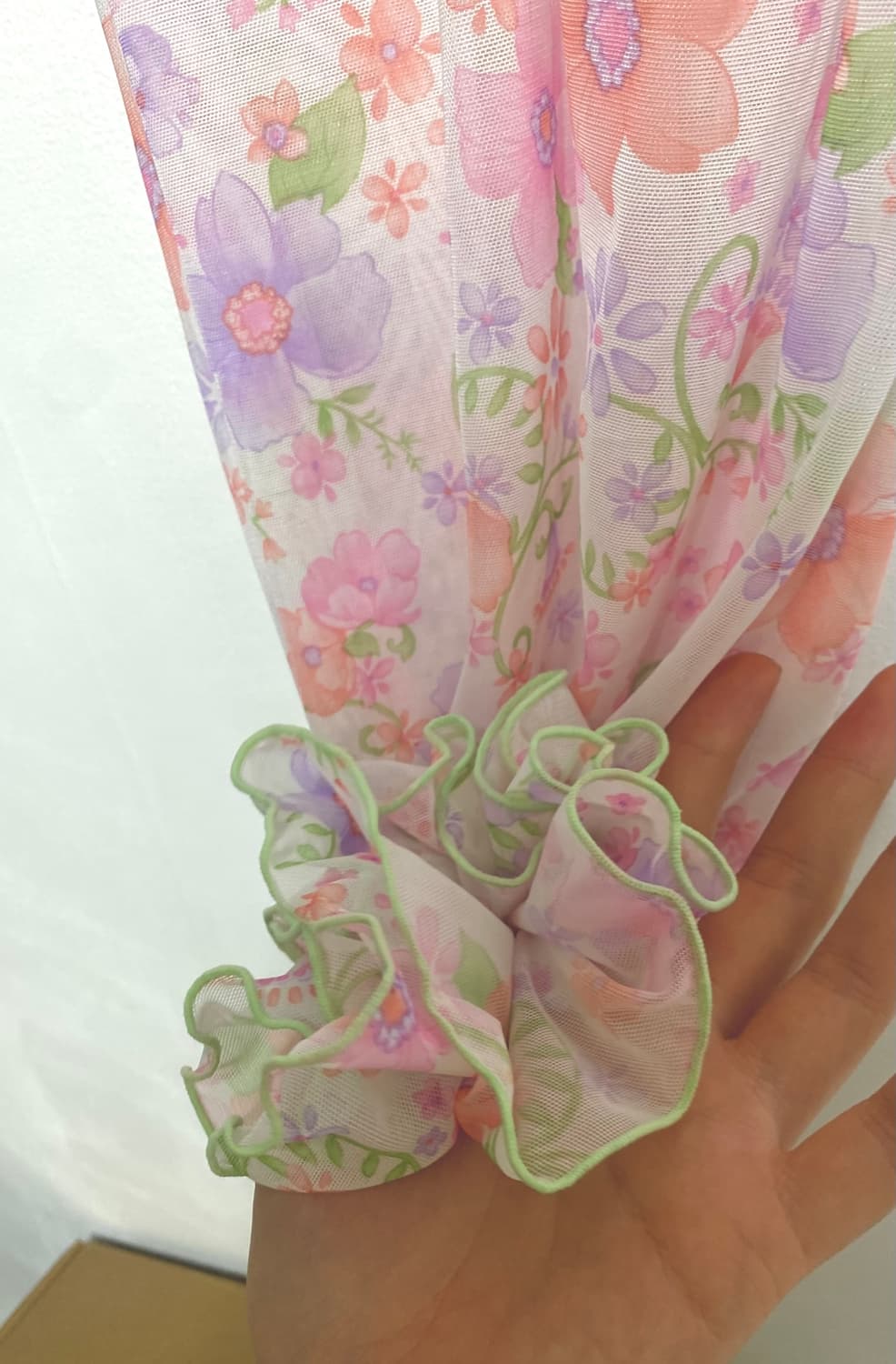 빈티지 쉬폰 키치 현아 시스루 슬리브리스 슬립원피스 빈티지 플라워 상품이미지2