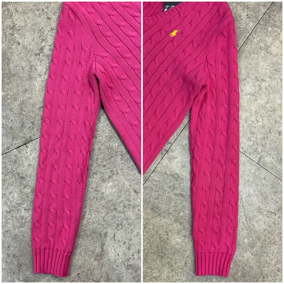 폴로 랄프로렌 꽈배기 브이넥 니트 핑크 L #csz2294 상품이미지8