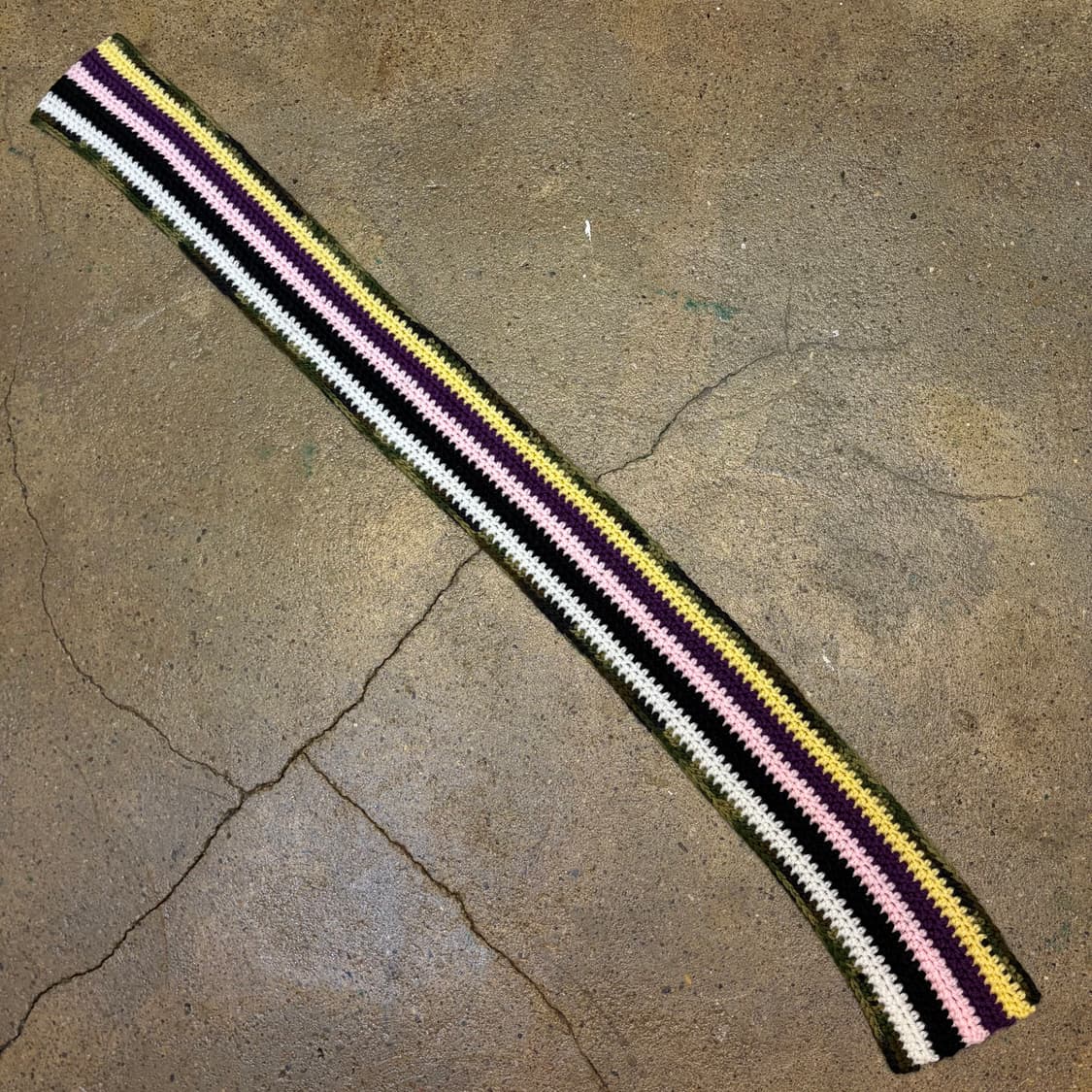 미국 빈티지 니트 핸드메이드 스트라이프 손뜨게 머플러 목도리 상품이미지3