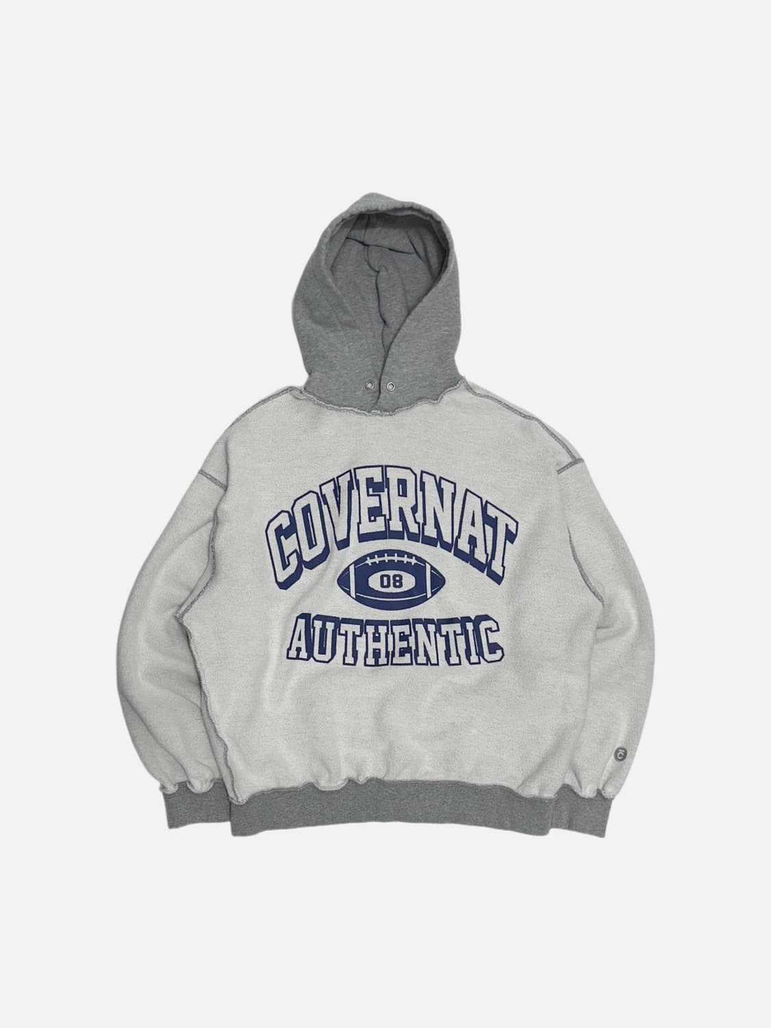커버낫 리버스 빅로고 오버핏 후드티 멜란지그레이 상품이미지1