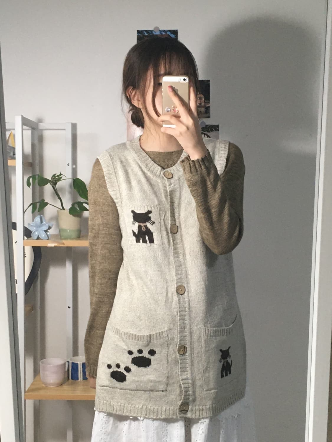  깜냥이 오트밀 조끼 상품이미지1