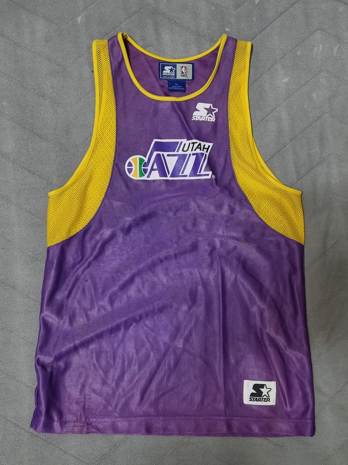 90s 스타터 NBA 유타 재즈 빈티지 져지 나시 L 상품이미지1
