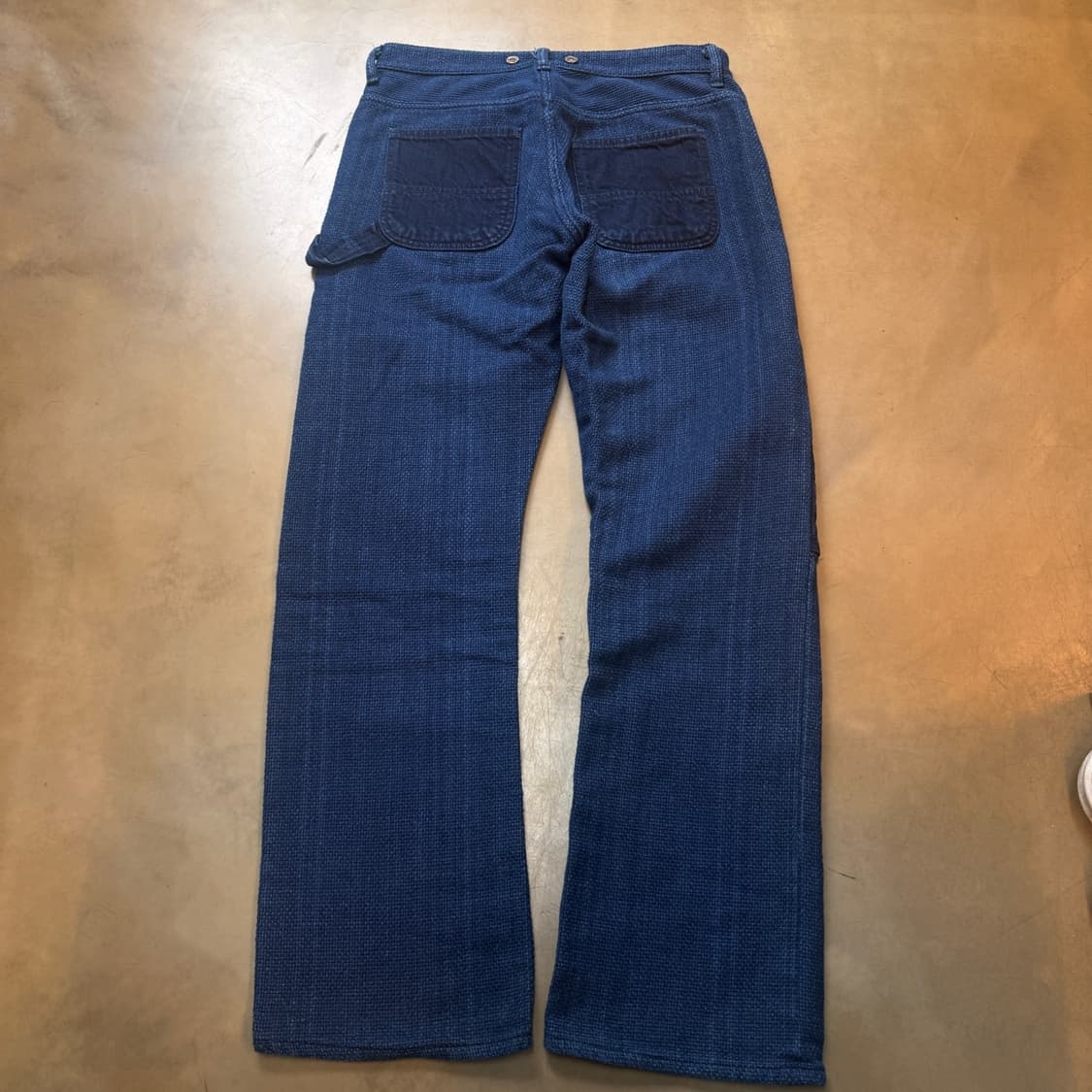 Koromo Kyoto 일본 인디고 풀 더블니 카펜터 사시코 팬츠 상품이미지4