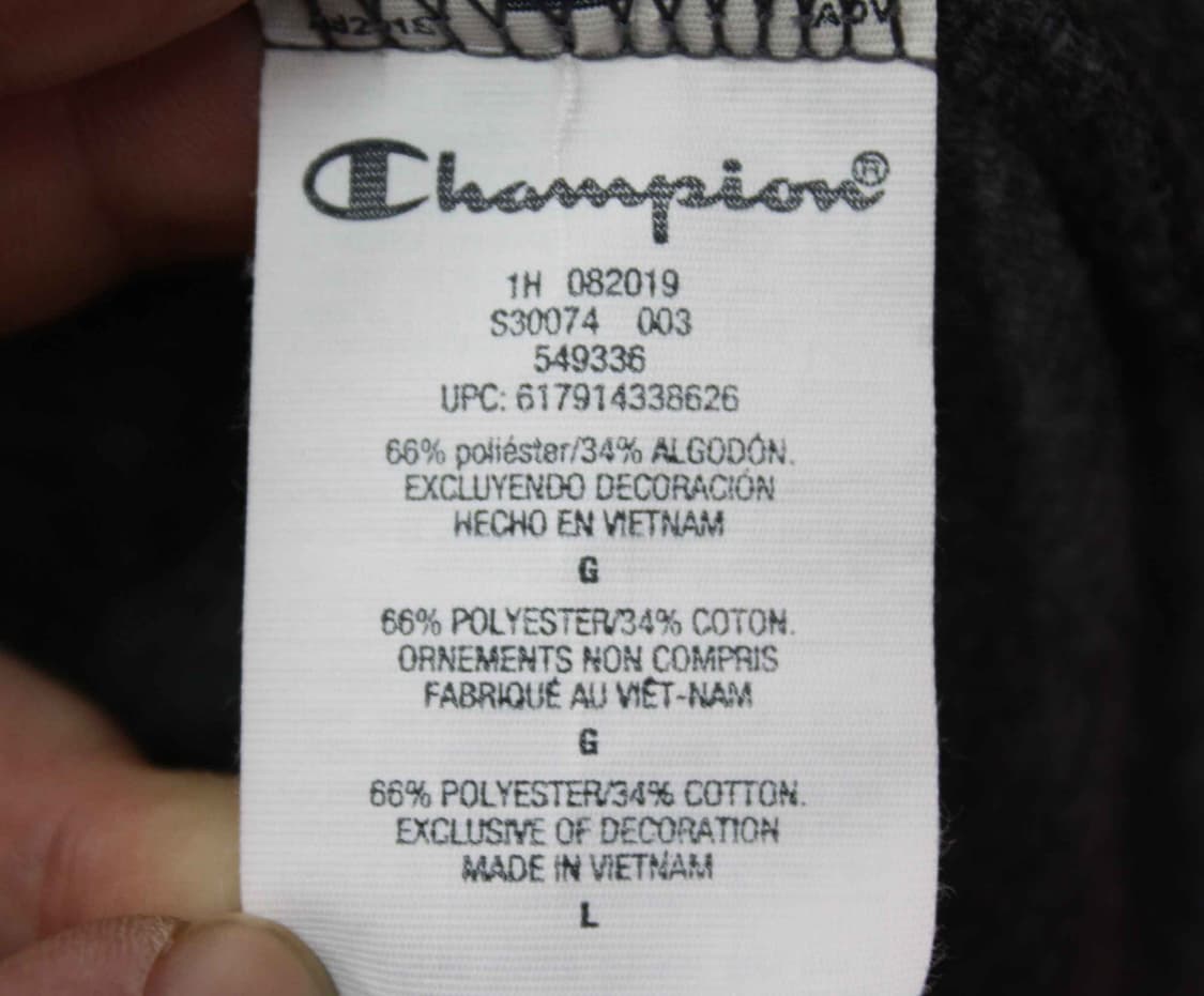 N-10397/챔피언 남성용 블랙 후리스 후드 티셔츠 L 상품이미지4