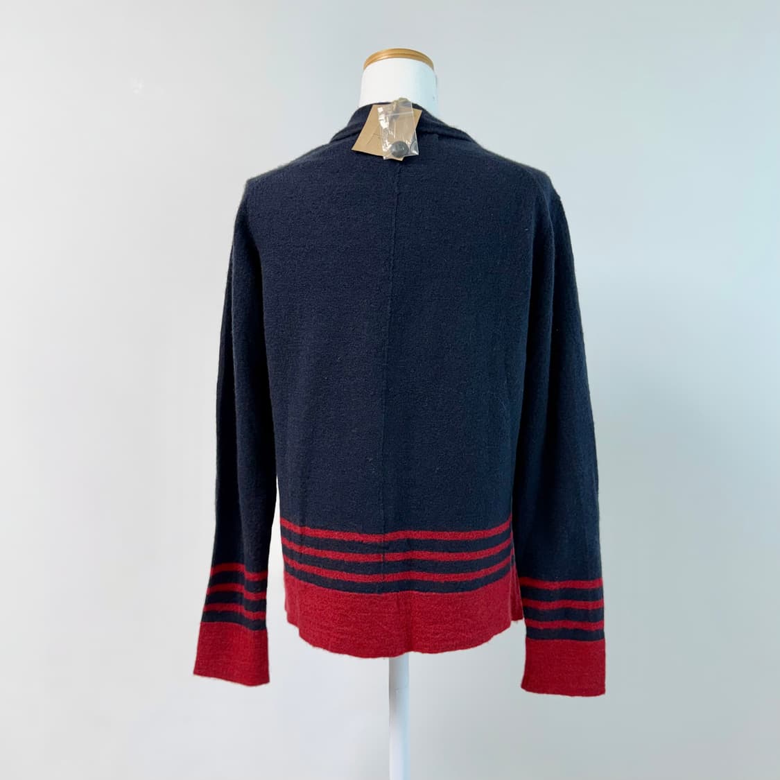 [울 wool 100%] 배색 스트라이프 가디건 상품이미지3