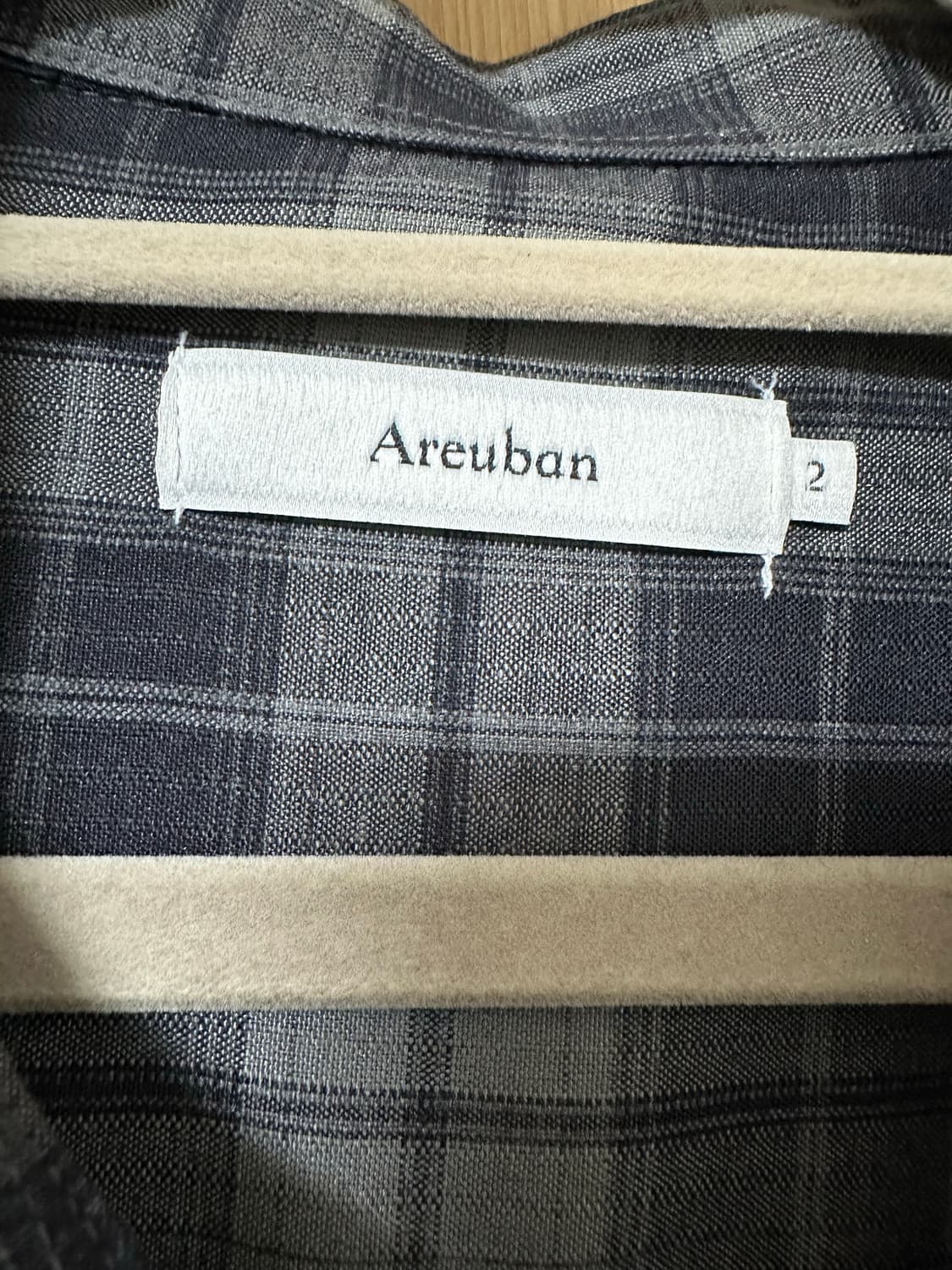 아르반 올드 필름 체크 셔츠 세이지 카키 상품이미지2