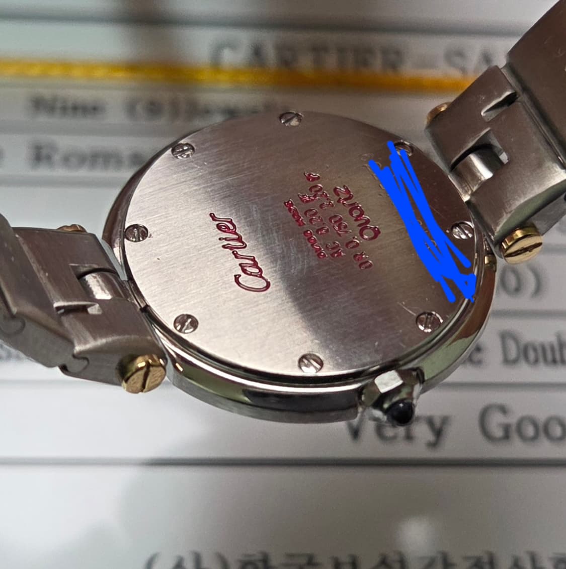 까르띠에 산토스 화이트로만 18k콤비 쿼츠 여성용 브레이슬릿 ver. ( 상품이미지8