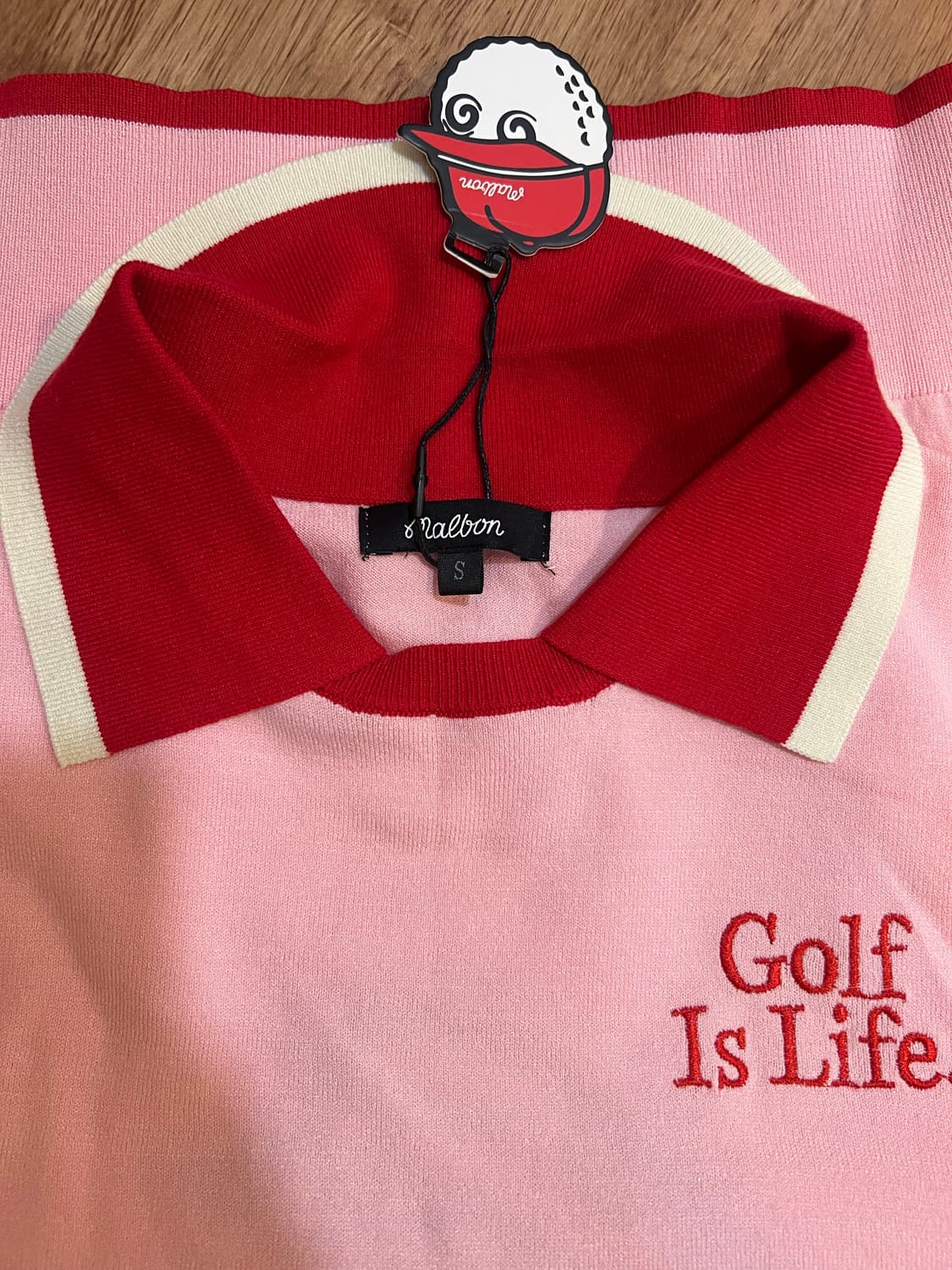 말본 여성 핑크 카라니트티셔츠 골프니트 상품이미지5