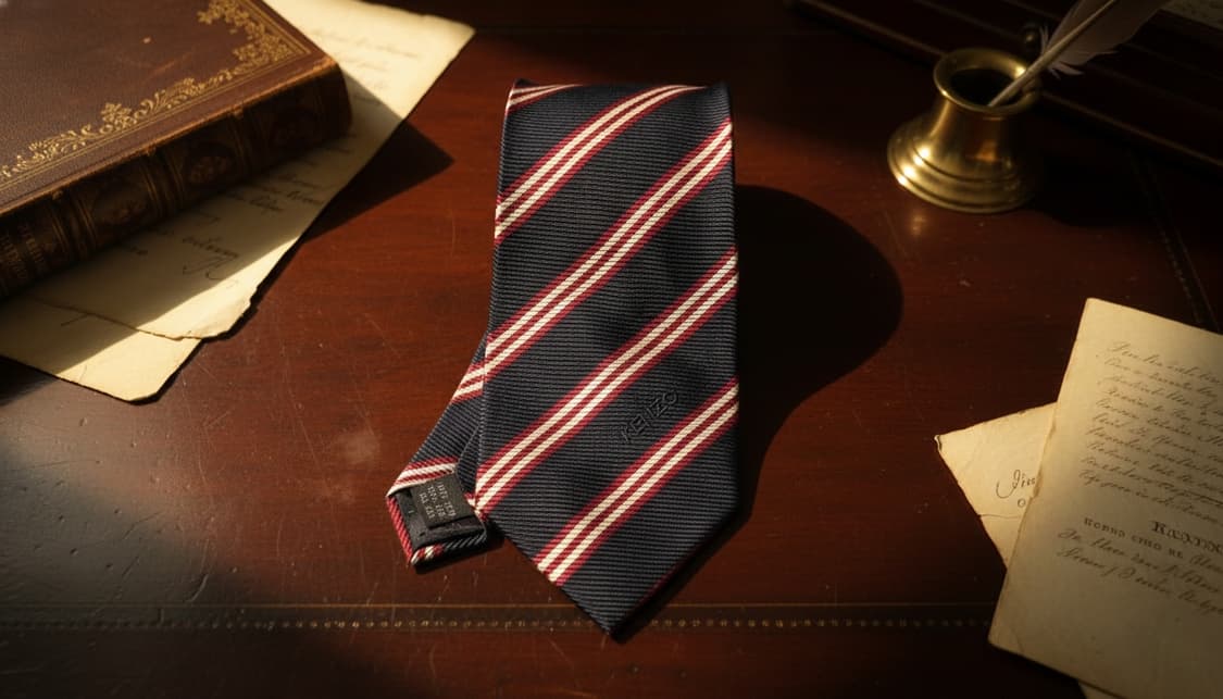 [정품] 겐조 옴므 로고 자수 실크 넥타이 (이탈리아제) 상품이미지4