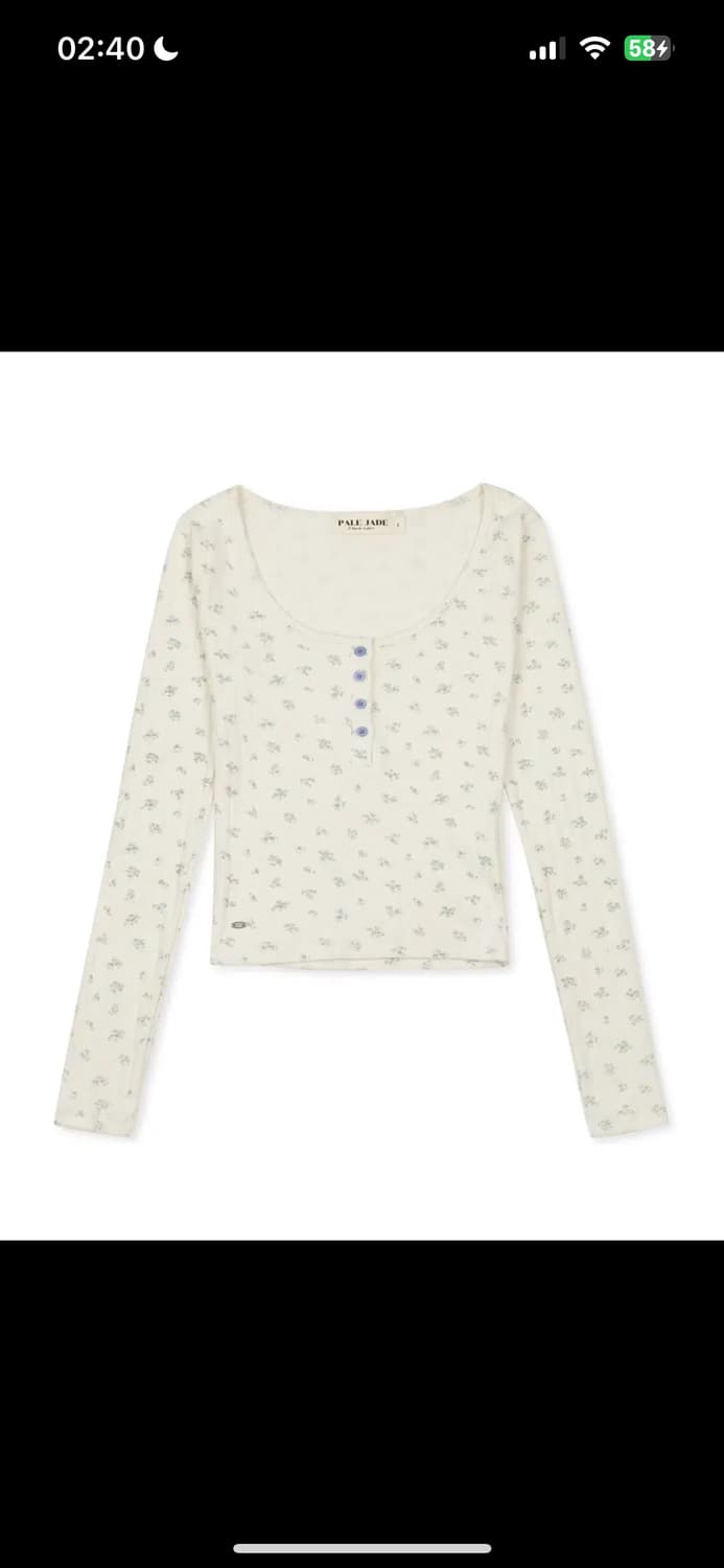 페일제이드 플라워버튼티 크림아이보리 1 상품이미지1