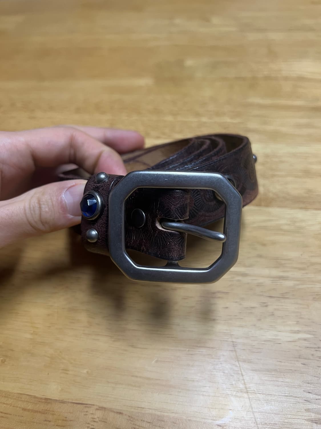 RRL 라스코 스터드 레더 벨트 32사이즈 상품이미지3