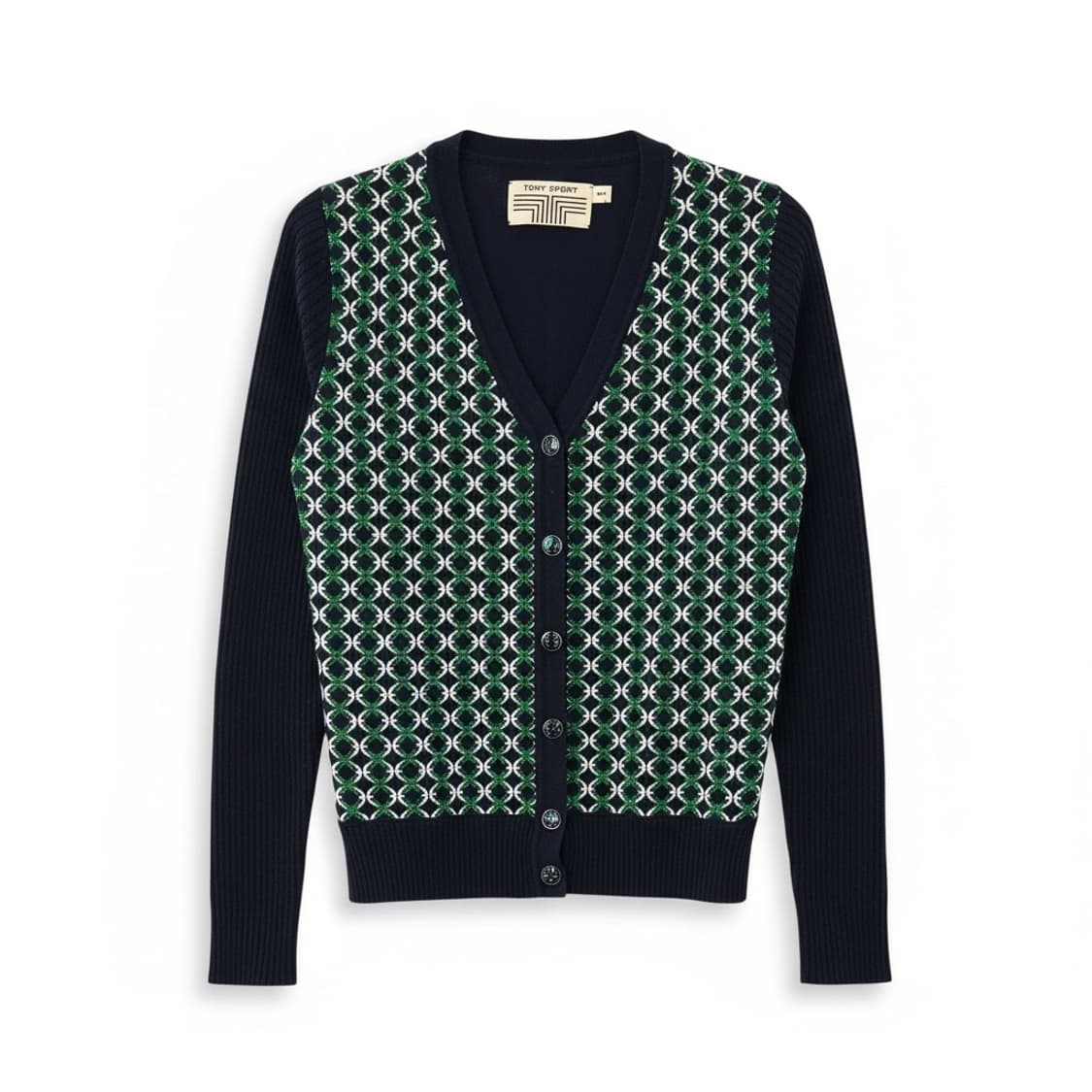 토리 버치 토리 스포츠 패턴 가디건 네이비 S 상품이미지1