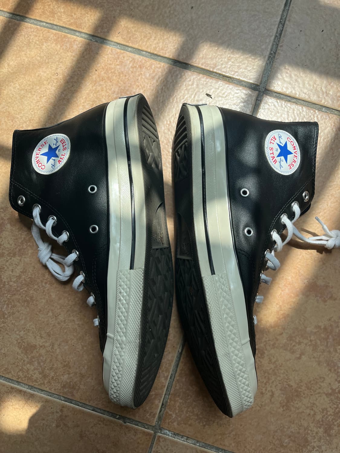 [280] 컨버스 척70 레더 하이 블랙 상품이미지4