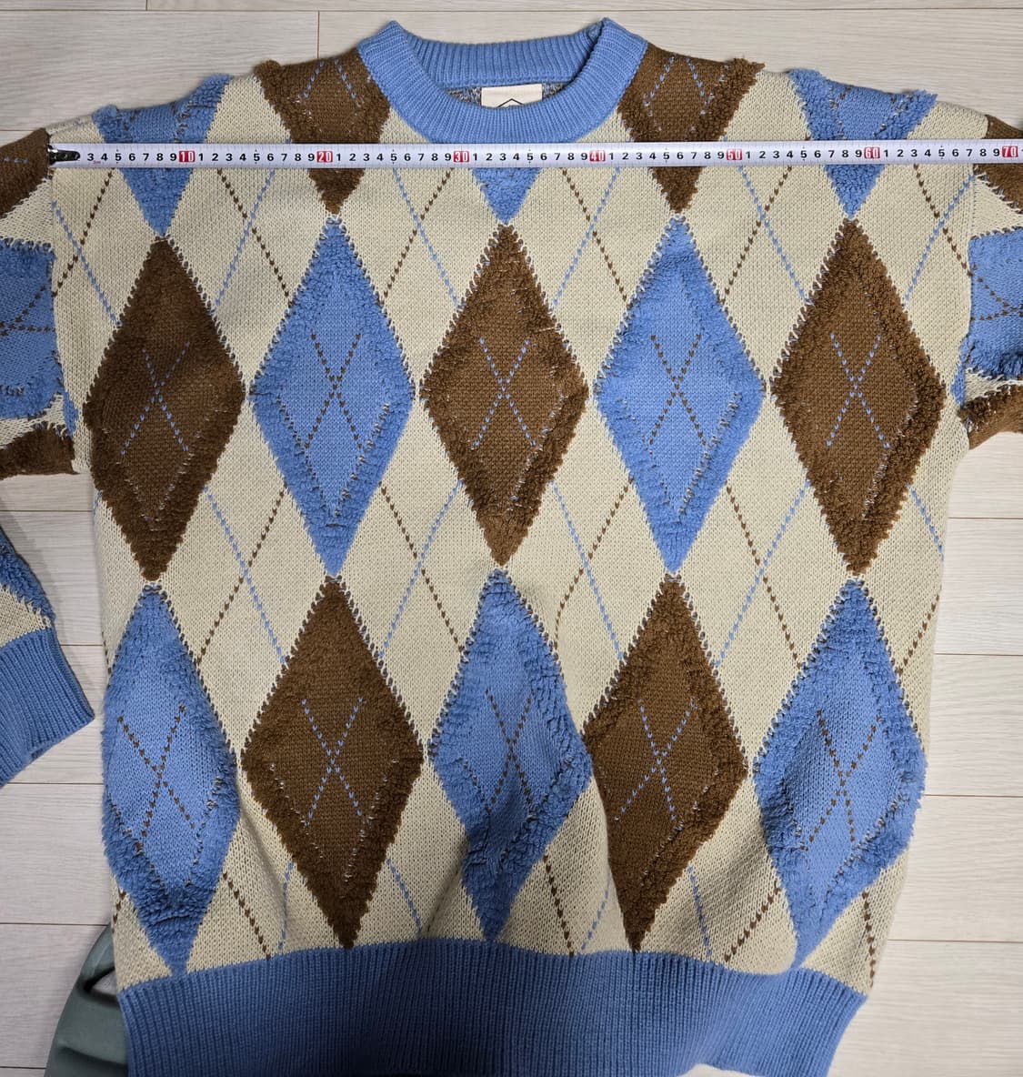  제너럴아이디어 레트로 아가일 오버핏 니트 상품이미지5