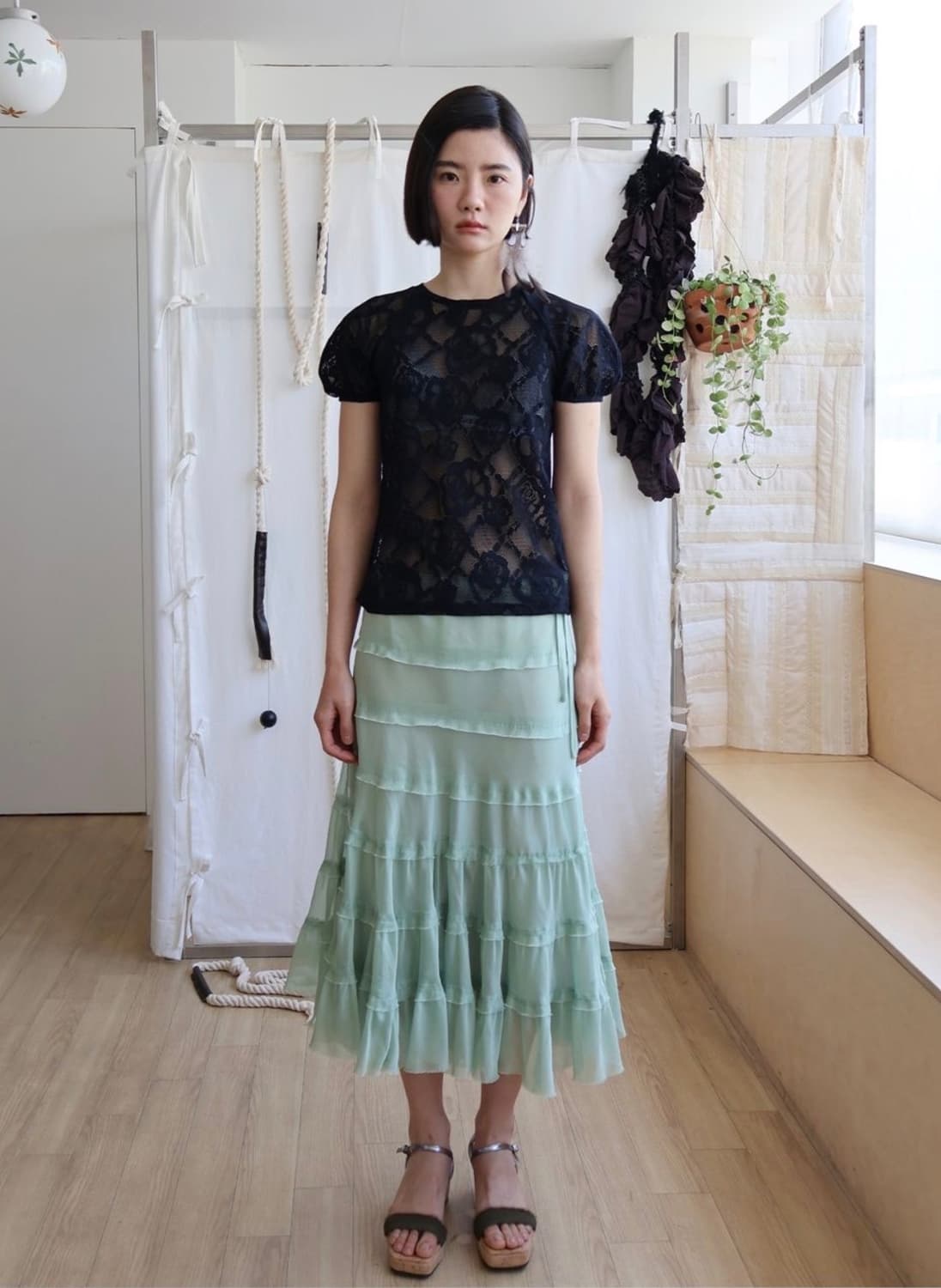 콜로신스 glossy mint 스커트 상품이미지1