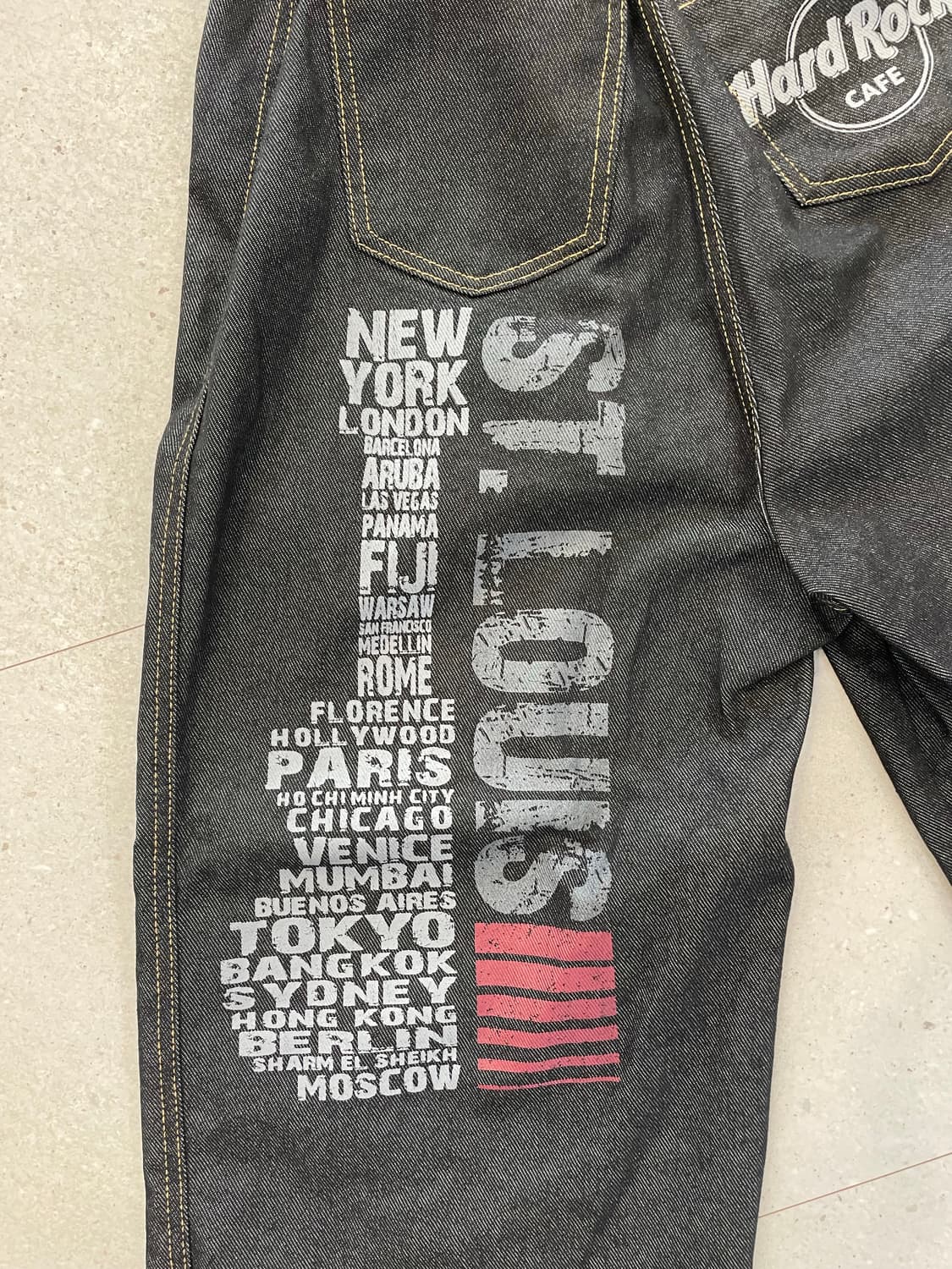 백 프린팅 커브드 데님 상품이미지3