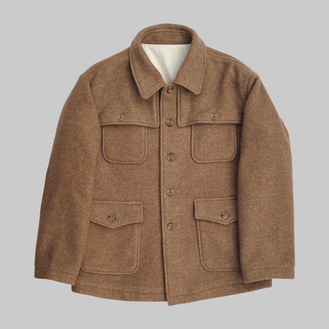 뗄라 3사이즈 Camel Boucle Wool Hunting Jacket 상품이미지1
