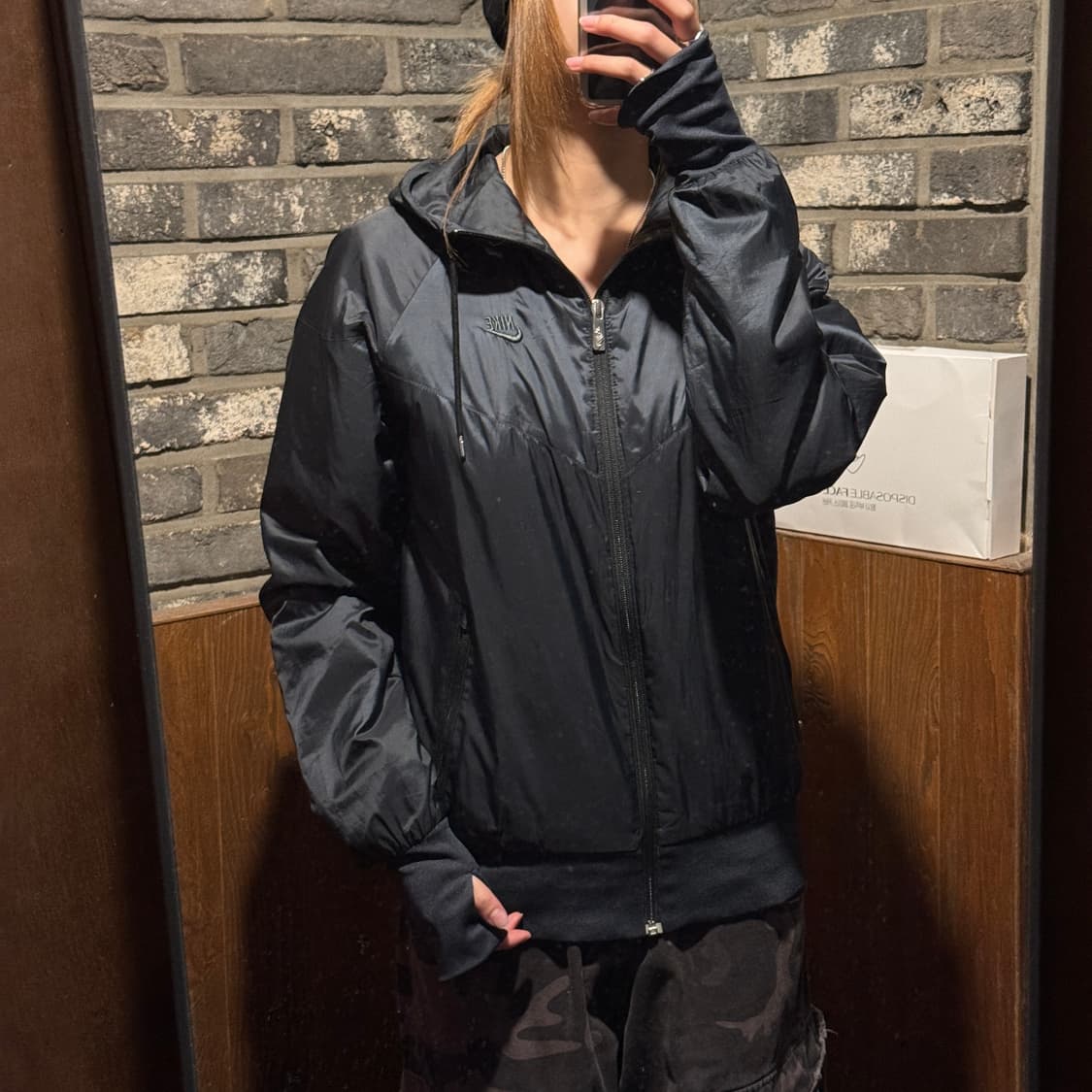 S) 나이키 바람막이 후드 블랙 점퍼 상품이미지9