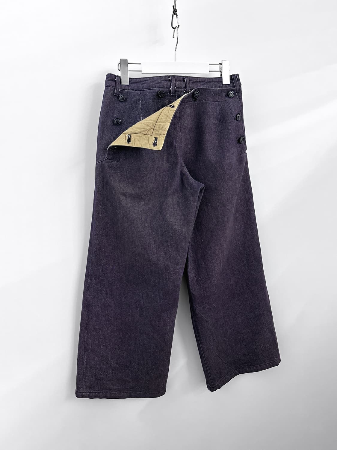 (Rare) 90s I.S 스나오 쿠와하라 버튼 데님 세일러 와이드 팬츠 상품이미지4