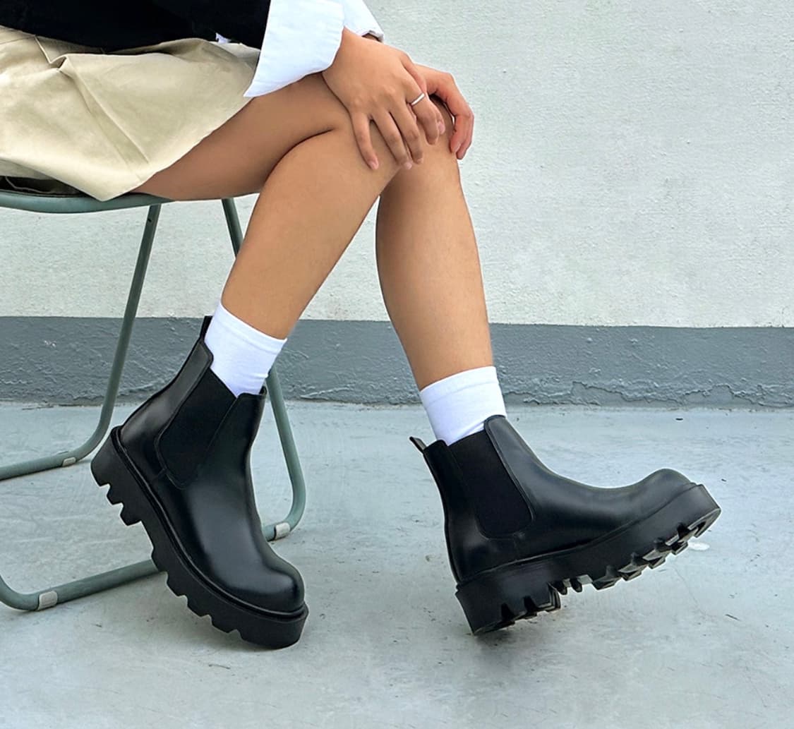 공용가능 프리토 몬트 블랙 볼드 첼시 플랫폼 부츠 공용가능 4cm 상품이미지3