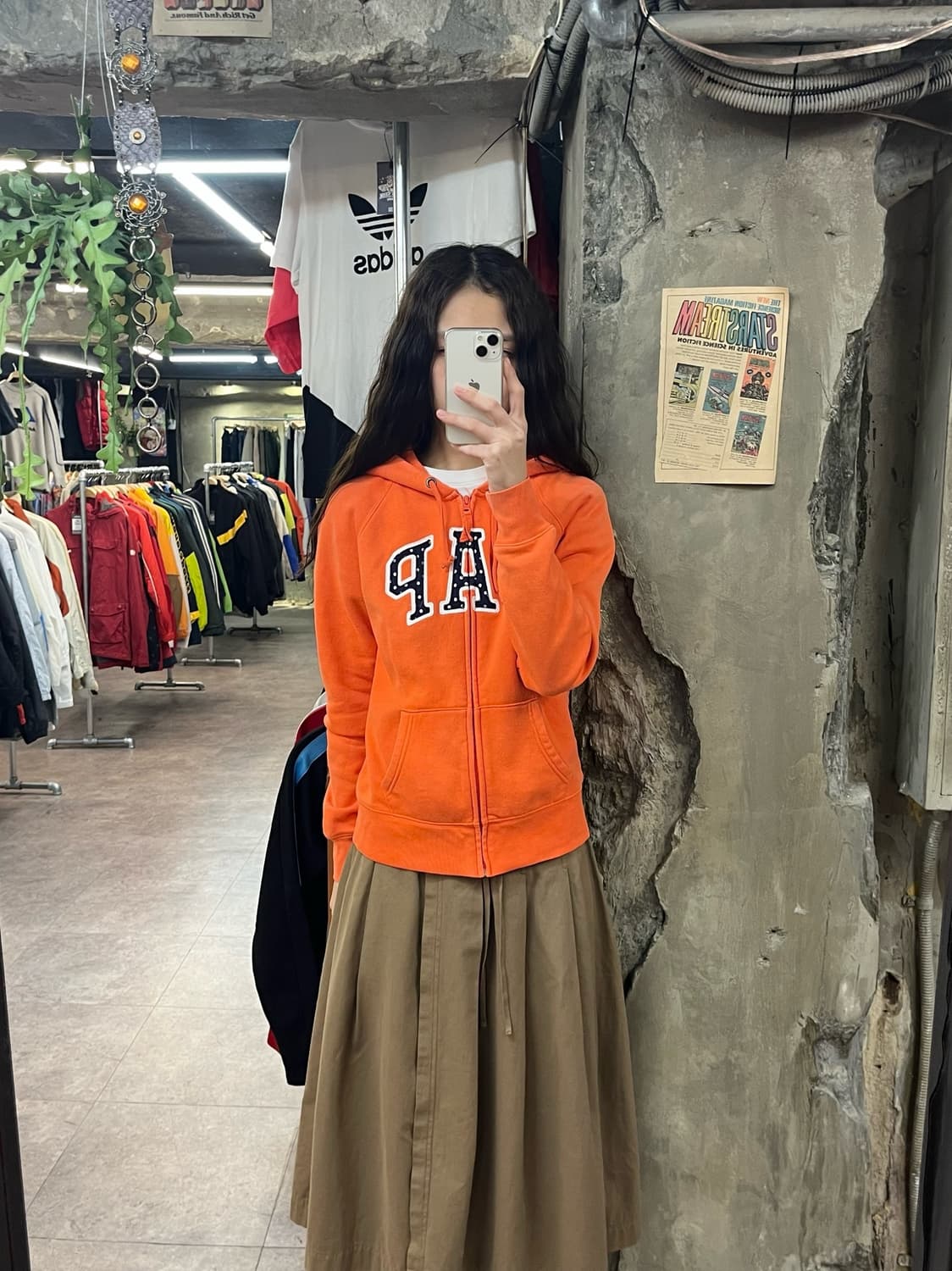 갭 도트 레터링 후드집업 오렌지 S #csz1779 상품이미지2