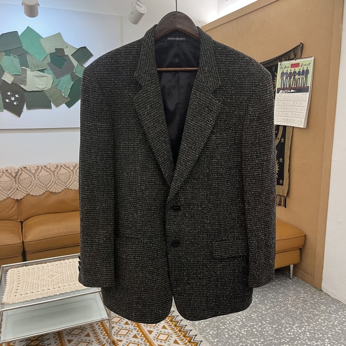 입생로랑 모던시크 헤링본 트위드 블레이저 자켓 100 C10802 상품이미지3