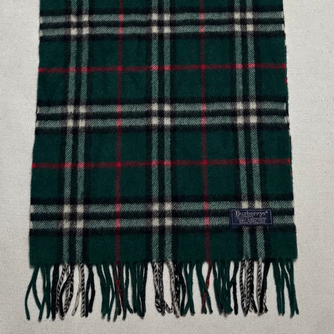 OS 버버리 그린 노바체크 캐시미어 머플러 상품이미지1